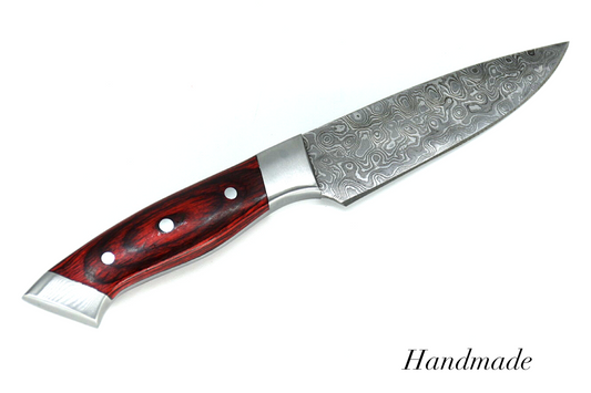 Handmade Damascus Steel Skinner Chef Knife - Wood Handle, Full Tang 8 inches