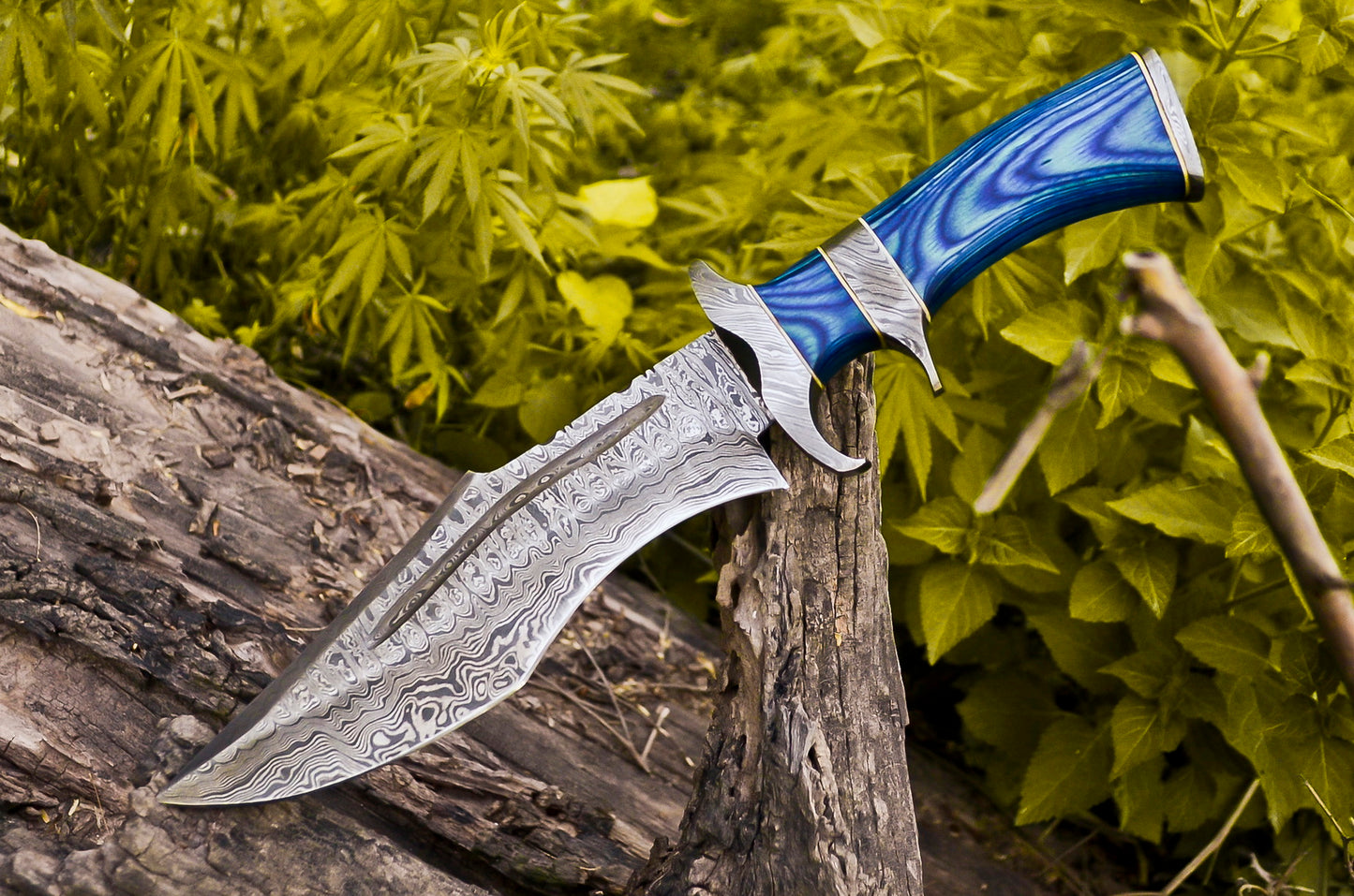 Handmade Damascus Survival Hunting Knife, Bowie knife, multi tool knife, collection knife, With Sheath,