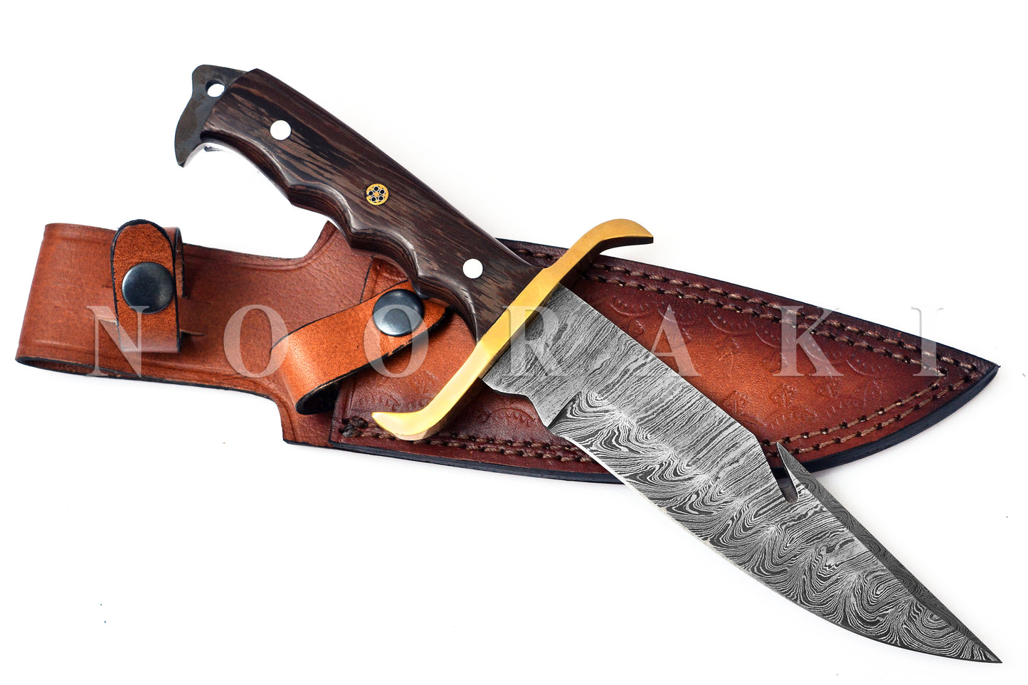The Damascus Hunter: A 12" Full Tang Masterpiece for Survival and Adventure"