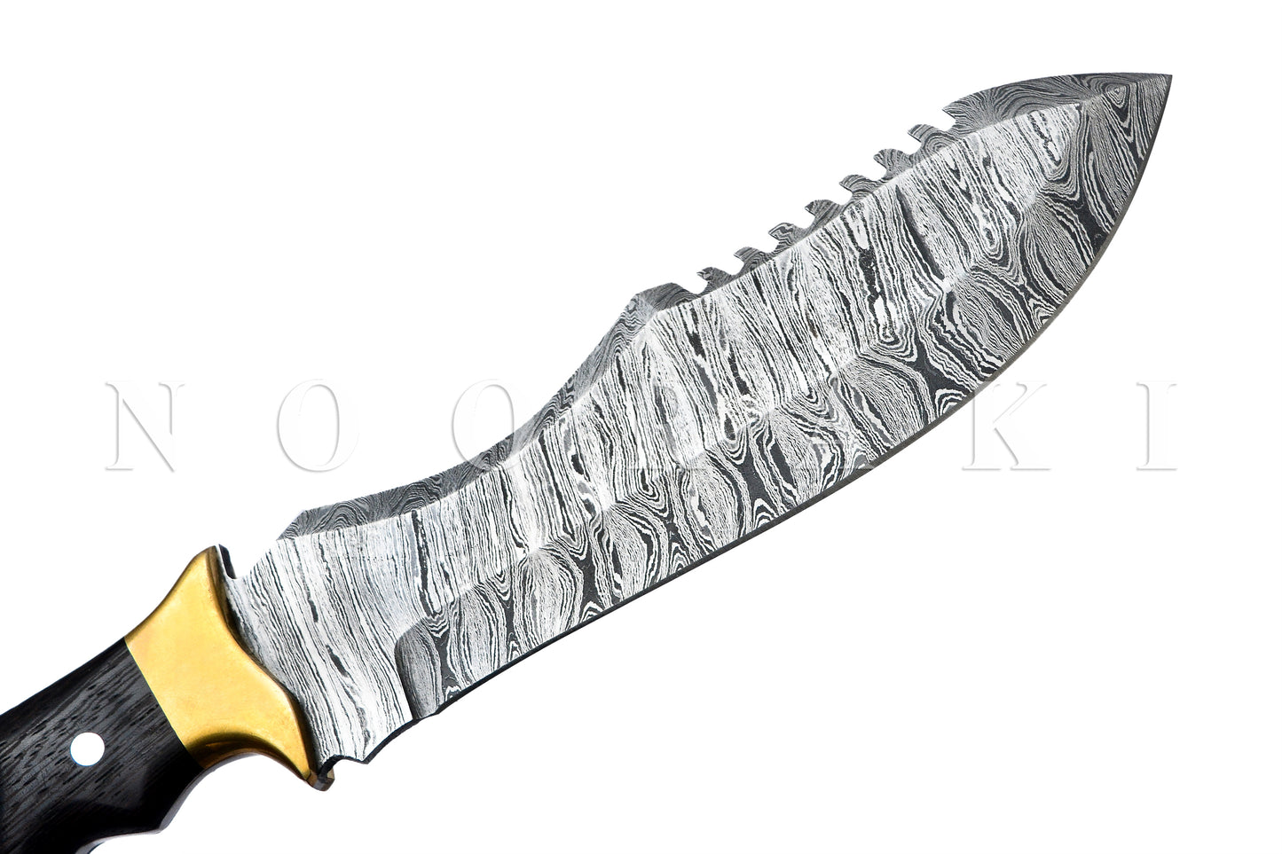 Handmade Damascus Steel 12 Inches Bowie Knife - Full Tang Handle, Fire Pattern, Hunting Throwing camping knife